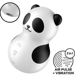Satisfyer - Pocket Panda Estimulador y Vibrador Blanco y Negro