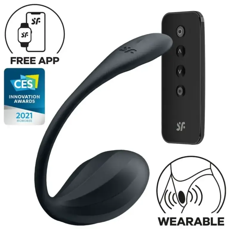 Satisfyer - Ribbed Petal Estimulador Punto G Control Remoto Negro