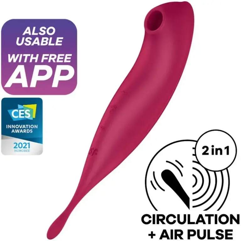 Satisfyer - Twirling Pro+ Estimulador y Vibrador APP Rojo