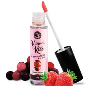 SECRETPLAY - Lip Gloss Vibrant Kiss Chicle de Fresa para Placer Compartido