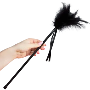 Secretplay - Plumero de Plumas Negro 40 cm para Caricias Eróticas