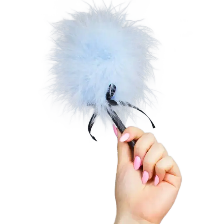 SECRETPLAY - Plumero Marabú Azul Celeste para Jugar en Pareja