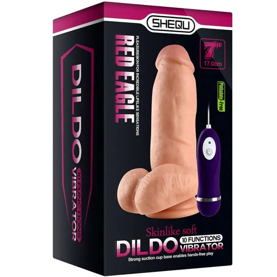 SHEQU - Dildo vibrador Red Eagle con control remoto 17 cm para disfrute íntimo - Imagen 7