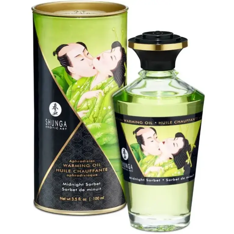 Shunga - Aceite de Masaje Efecto Calor Sabor Sorbete de Medianoche 100 ML