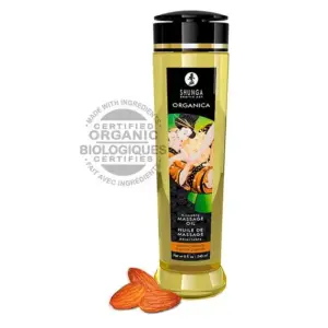 SHUNGA - Aceite de masaje orgánico Almendra 240 ML para momentos íntimos