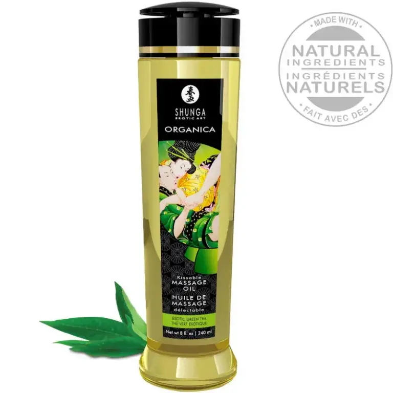 SHUNGA - Aceite de masaje orgánico té verde 240 ml
