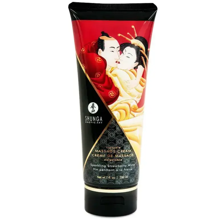 SHUNGA - Crema Masaje Fresas y Cava 200 ml - Placer Sensual para Parejas