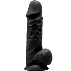 SILEXD - Modelo 1 Pene Realista Silicona Premium Silexpan Negro 21.5 cm