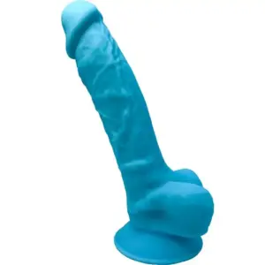 SILEXD - Modelo 1 Pene Realístico Silicona Premium Silexpan Azul de 17.5 cm