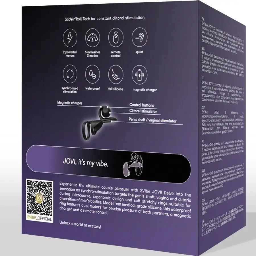 SNAIL VIBE - JOVI Anillo de Pareja Control Remoto Negro - Imagen 9