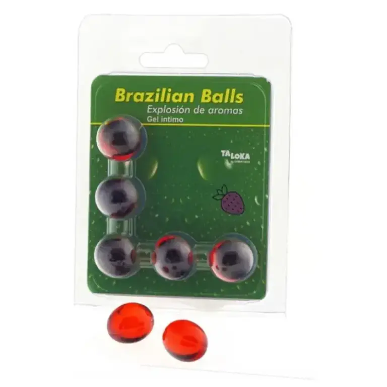 TALOKA - Brazilian Balls Gel Íntimo Fresa 5 Bolas para Masajes Sensuales