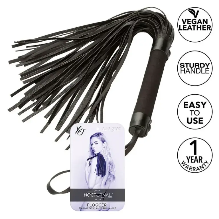 CALEXOTICS - Flogger Nocturno Profesional de Cuero Negro