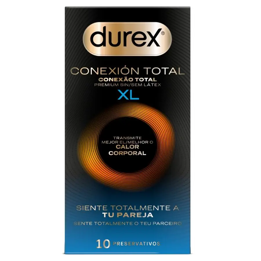 DUREX - Conexión Total XL Ultra Fino Plus Sin Láttex 10 Unidades