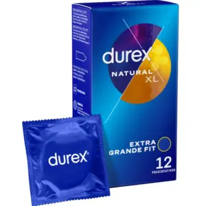 DUREX - Natural XL Preservativos Extragrandes 12 Unidades