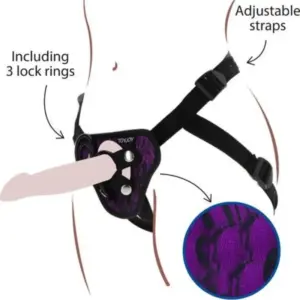 GET REAL - Arnés Strap-On Morado Premium para Juego de Roles