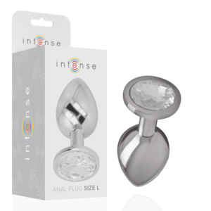 Intense - Plug Anal Metal Premium con Cristal Brillante Talla L