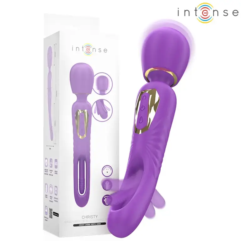 INTENSE - Vibrador WAND Christy con Lengua Giratoria Profesional