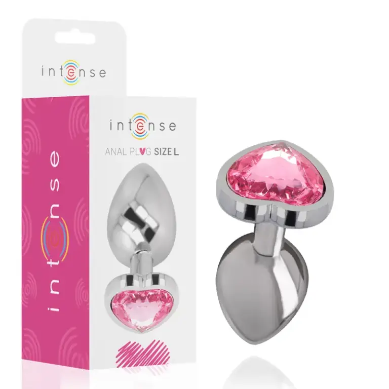 Intense - Plug Anal Metal Corazón Rosa Talla L Premium
