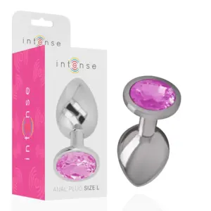 INTENSE - Plug Anal Metal con Joya Rosa Premium