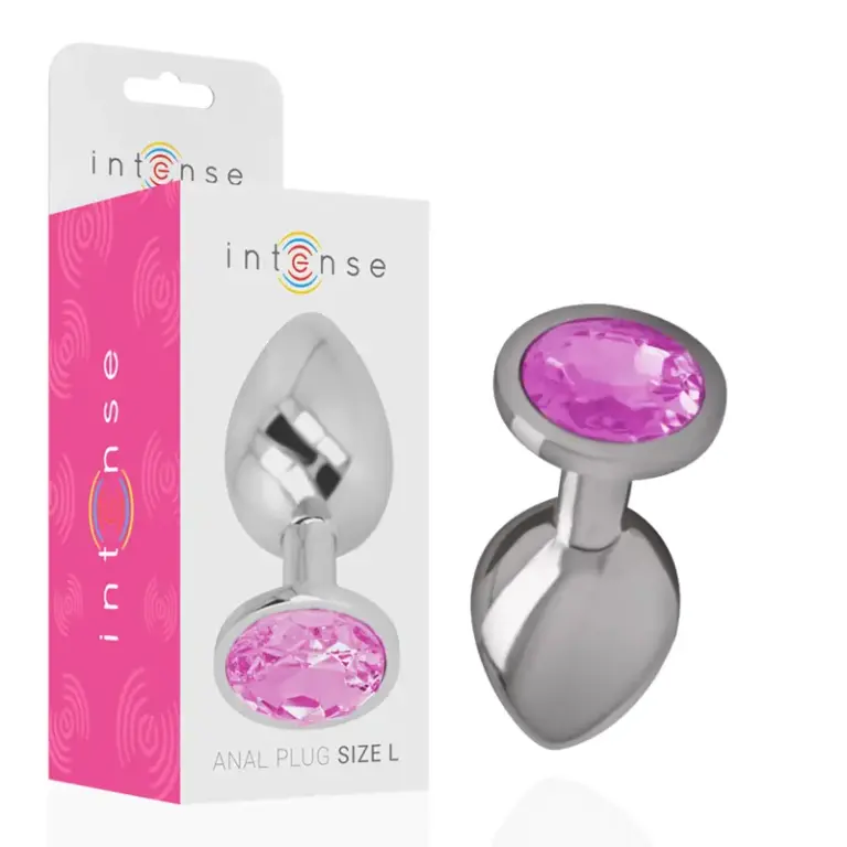 INTENSE - Plug Anal Metal con Joya Rosa Premium