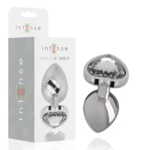 INTENSE - Plug Anal Metal Corazón Blanco Premium