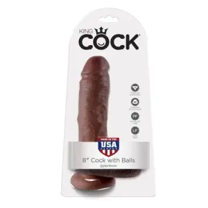 KING COCK - PENE REALÍSTICO 8" PREMIUM MARRÓN