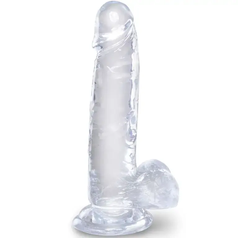 KING COCK - PENE REALÍSTICO TRANSPARENTE 15.2 CM PREMIUM