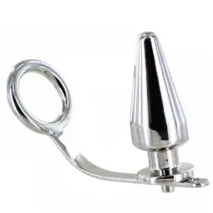 METAL HARD - Cockring Acero Quirúrgico con Plug Anal Premium