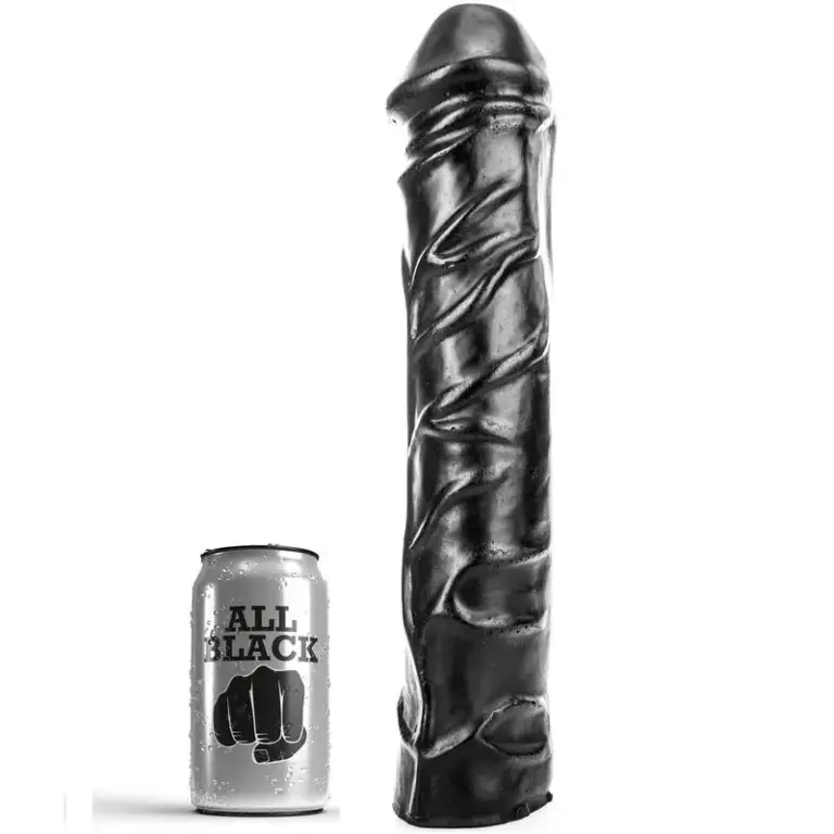ALL BLACK - DILDO GIGANTE FISTING SUAVE PREMIUM 32 CM
