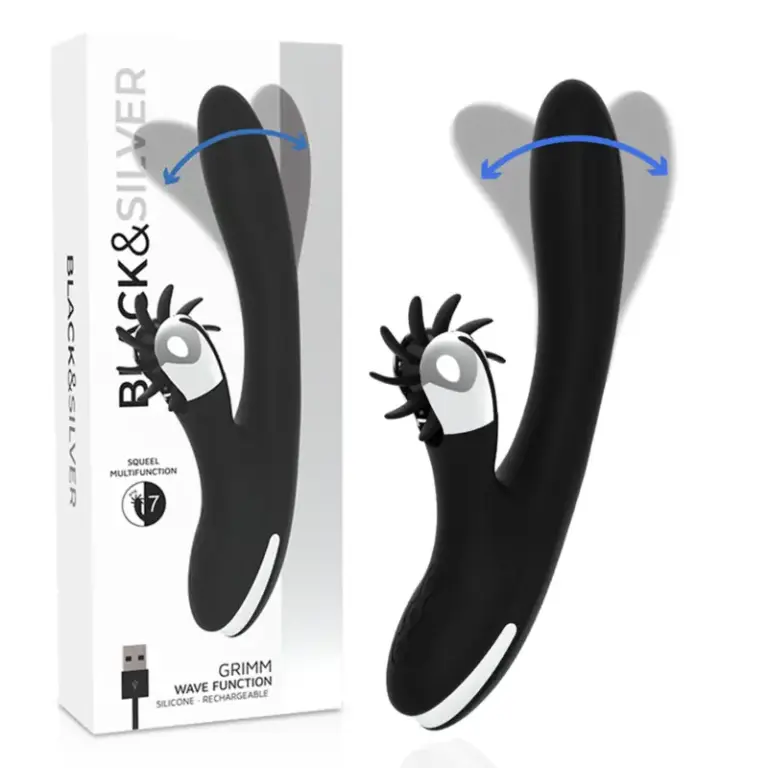 BLACK&SILVER - Vibrador Premium Bunny Grimm Wave Function