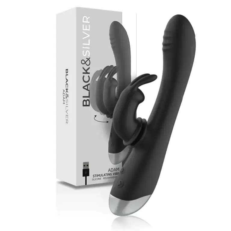 BLACK&SILVER - Estimulador Rabbit Silicona Recargable Premium - vista principal
