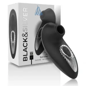 BLACK&SILVER - Drake Deluxe Sucking Vibe Silicona Premium Recargable