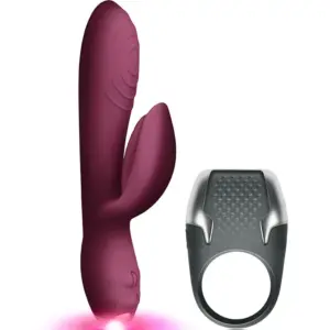 CLIMAXIMUM - Kit Vibrador Rabbit Premium con Anillo Pene LED