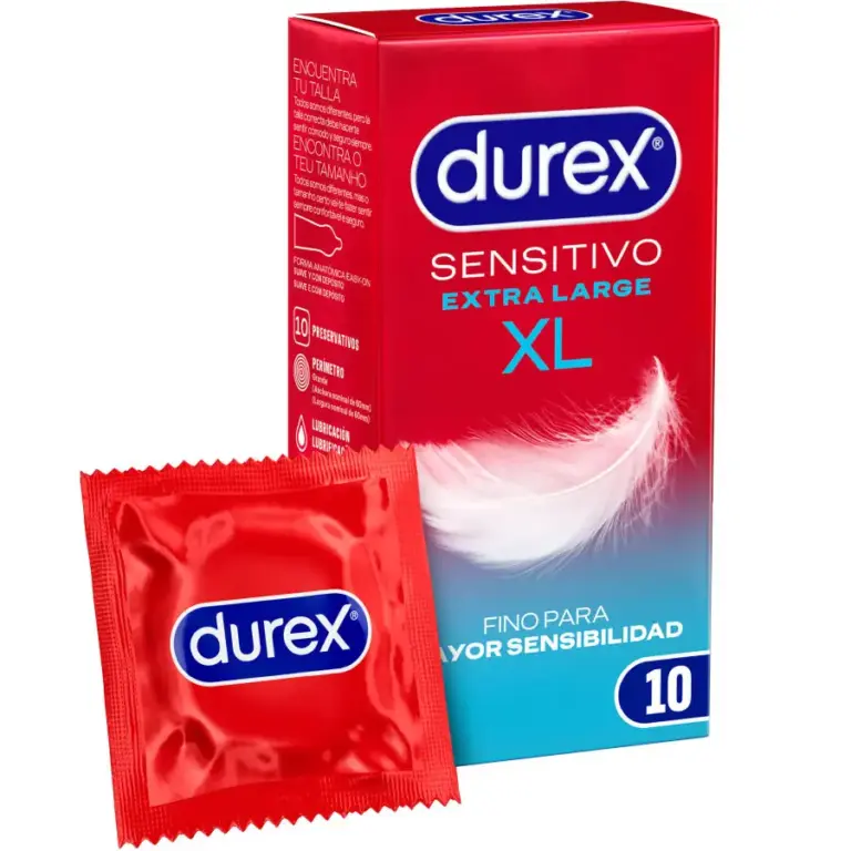 DUREX - Preservativos Sensitivo XL Fino y Seguro 10 Unidades