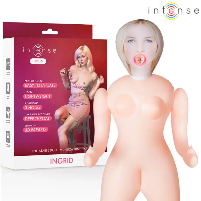 INTENSE DOLLS - Ingrid Muñeca Hinchable Premium con Tres Orificios