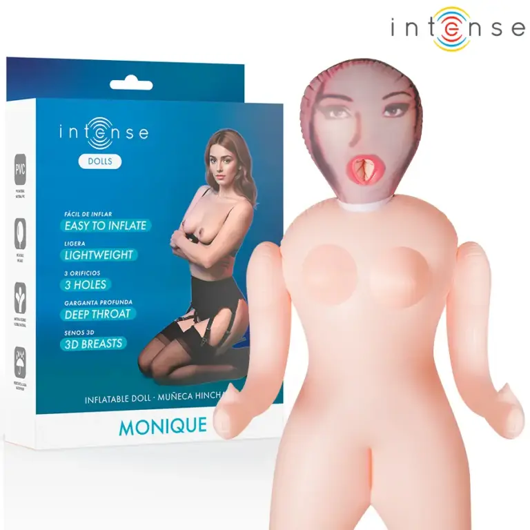 INTENSE DOLLS - Monique Muñeca Hinchable Premium con 3 Orificios