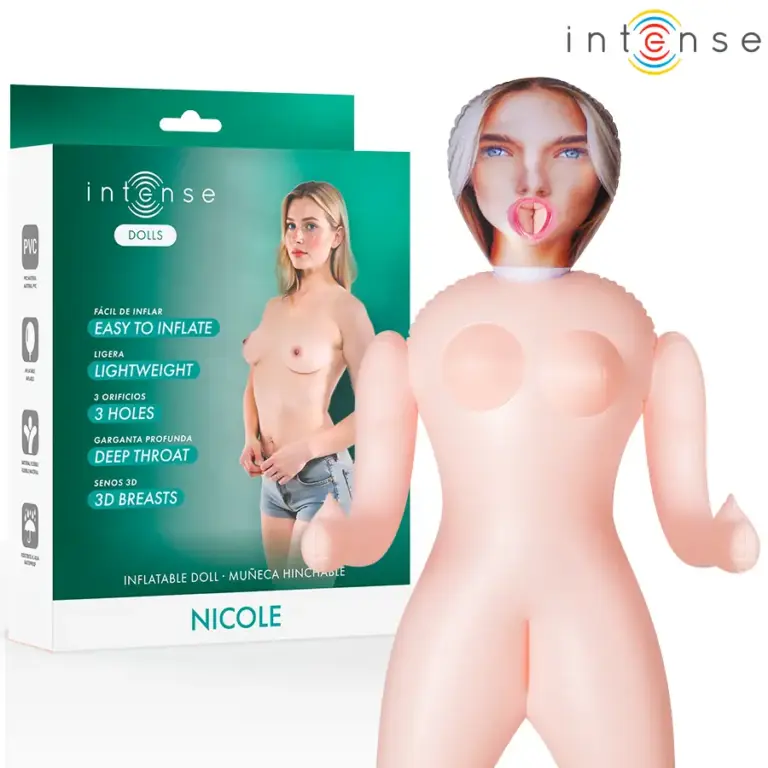 INTENSE DOLLS - Nicole Muñeca Hinchable Premium con Tres Orificios