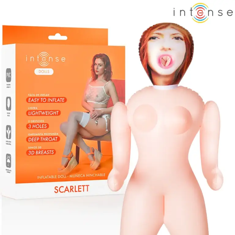 INTENSE DOLLS - Scarlett Muñeca Hinchable Premium con Tres Orificios