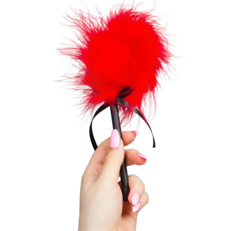 SECRETPLAY - Plumero Marabú Rojo Profesional para Juegos Sensuales