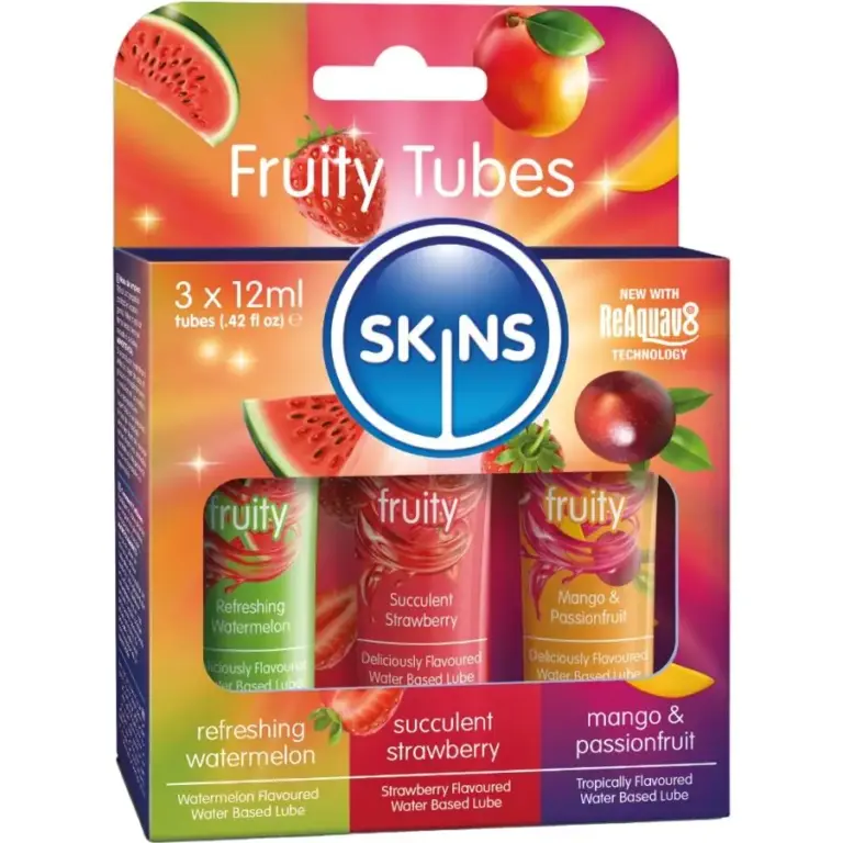 SKINS - Lubricantes Frutales 3x12 ML | Sabor Fresco y Placer