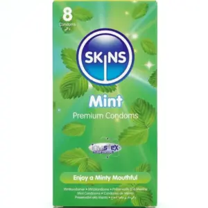 SKINS - Preservativos Premium Sabor Menta - Pack 8