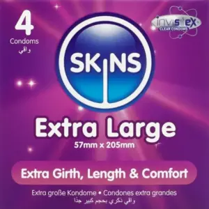 SKINS - Condones XL Premium Pack 4 para Comodidad