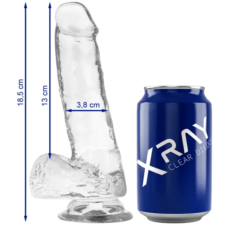 X RAY - Dildo Realista Transparente 18.5 cm - Placer Premium - vista principal