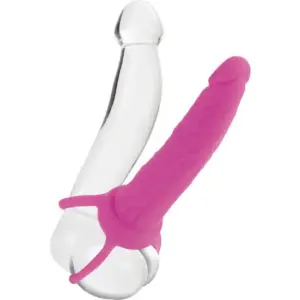 CALEXOTICS - DUAL PENETRATOR DILDO Premium con Arnés Rosa