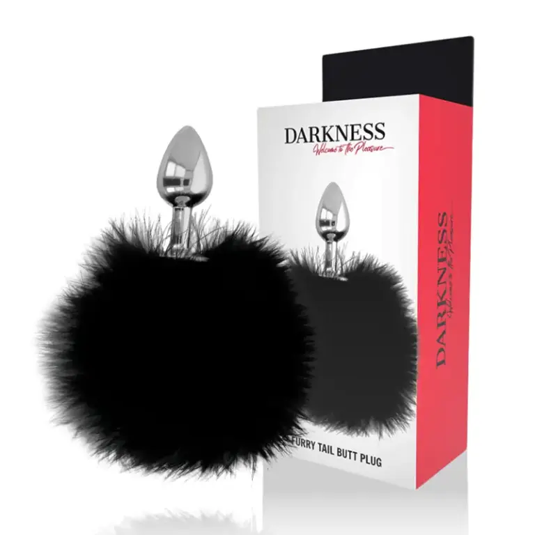 DARKNESS - Buttplug Anal Extra con Cola Negro 7 cm Premium