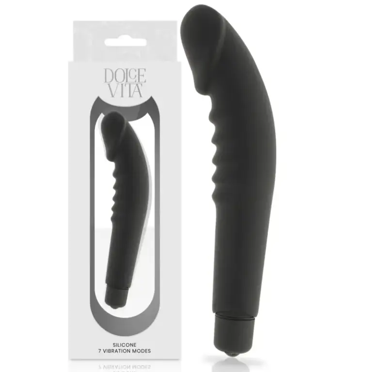 DOLCE VITA - Vibrador Realista Premium en Silicona Negra