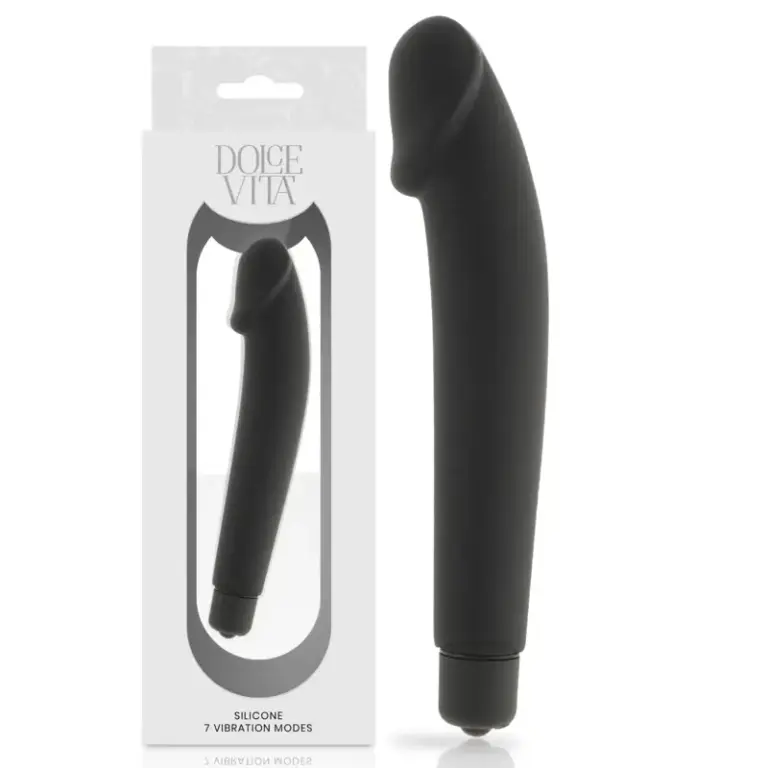 DOLCE VITA - Vibrador Realista Premium de Silicona Negra