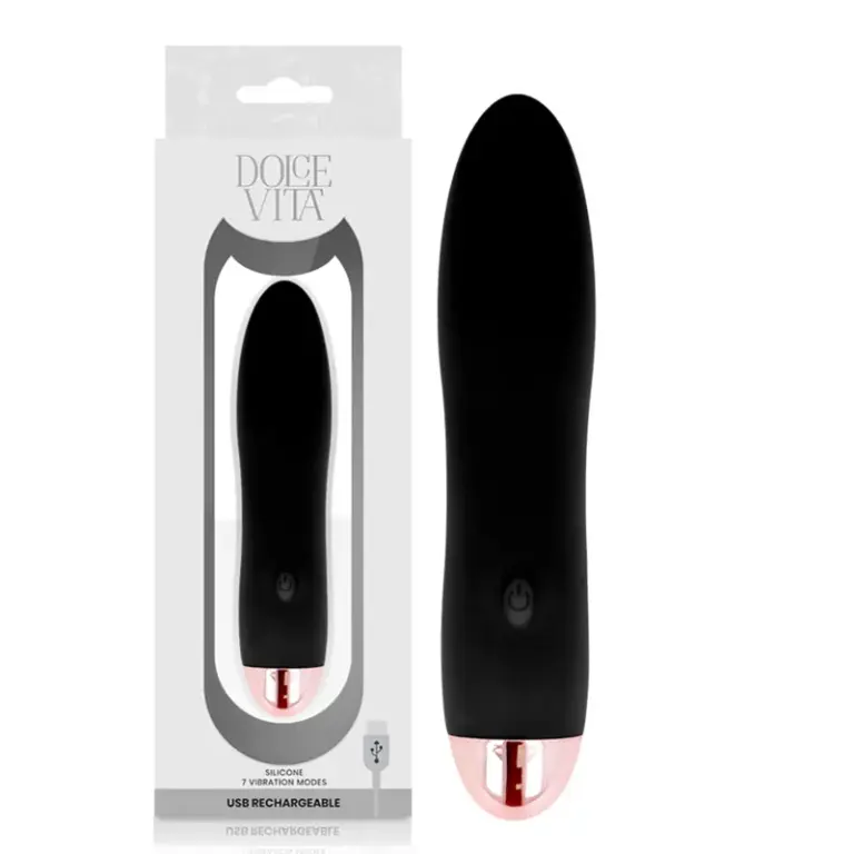 DOLCE VITA - Vibrador Recargable Negro 7 Modos Premium
