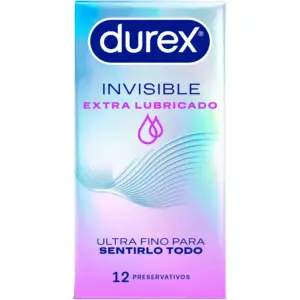 DUREX - Preservativos Invisible Extra Lubricado 12 Unidades