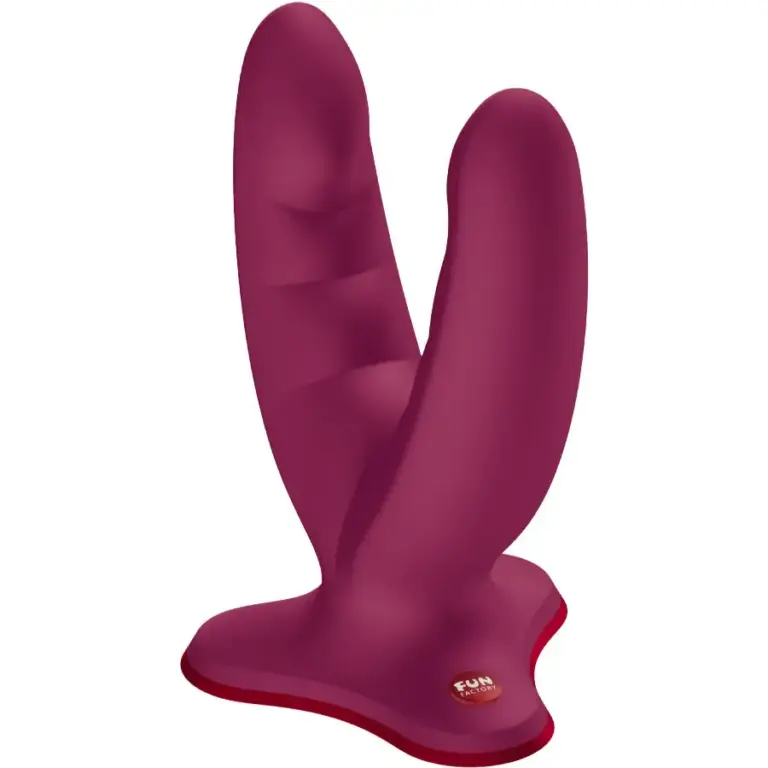 FUN FACTORY - RYDE DILDO DOBLE BURDEOS Profesional y Ergonómico